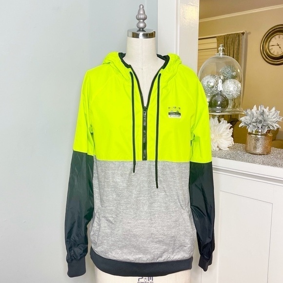 Victoria’s Secret Pink Anorak Windbreaker Neon Green - Picture 2 of 11